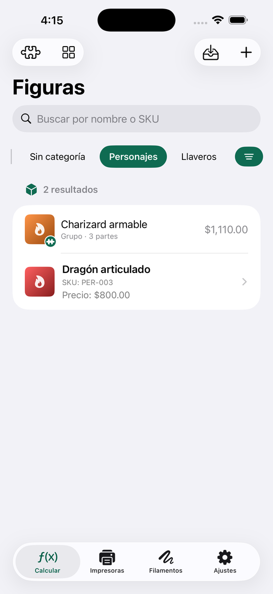 Catálogo filtrado por categoría